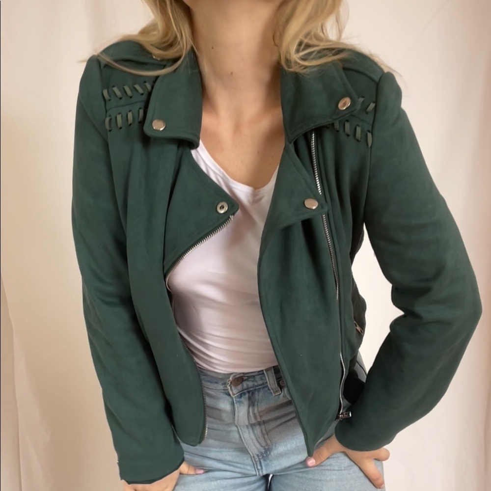 Green Nasty Gal Moto Jacket